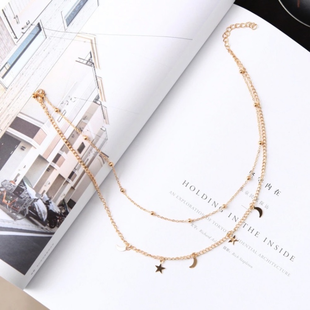 GOLD LUNA Layered Necklace - Picture 3 of 3